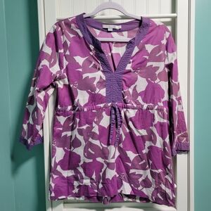 Boden Purple and White 100% Cotton Blouse.  UK Size 10; US Size 6
